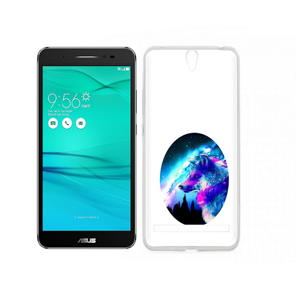 Чехол MyPads Tocco для Asus ZenFone Go (ZB690KG) голубой волк