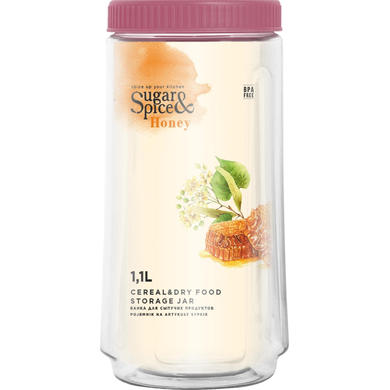 Банка для сыпучих продуктов Sugar&Spice Honey 1,1л брусника (SE224910054), 1561445