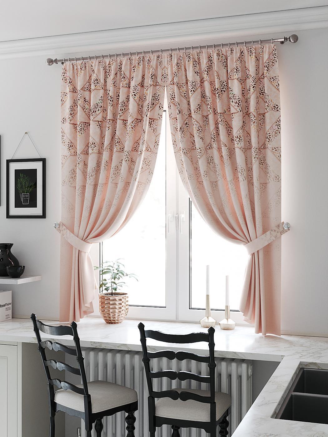 

Комплекты штор AT HOME Лерсемис (пудра) высота 180 см, ширина 150 см, Бежевый, 961274