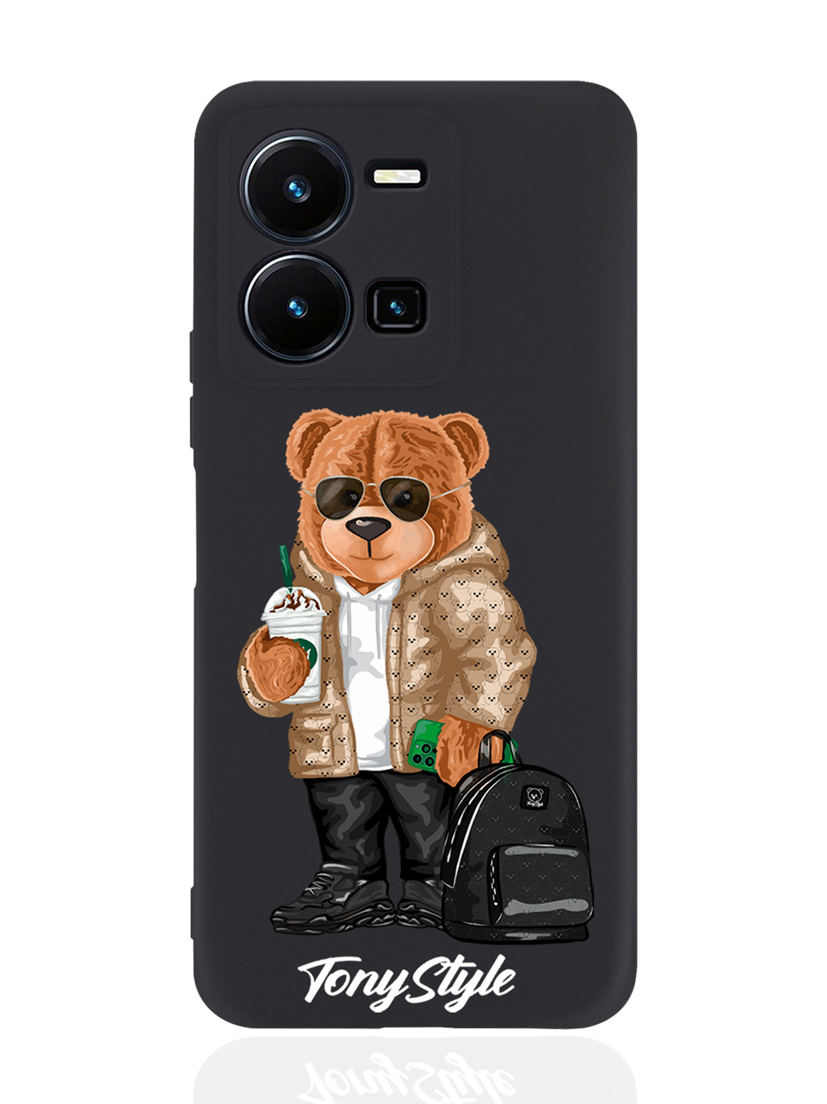 

Чехол Tony Style для Vivo Y35 Tony Style в очках черный, Коричневый;черный;белый