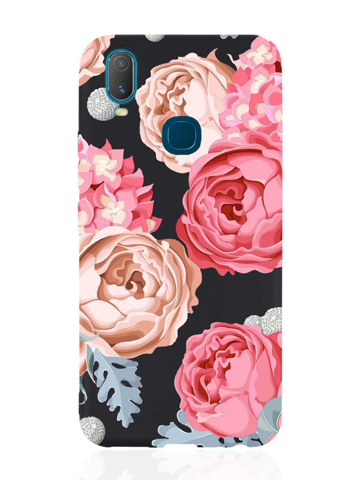 

Чехол MustHaveCase для Vivo Y11 Пионы черный, Розовый