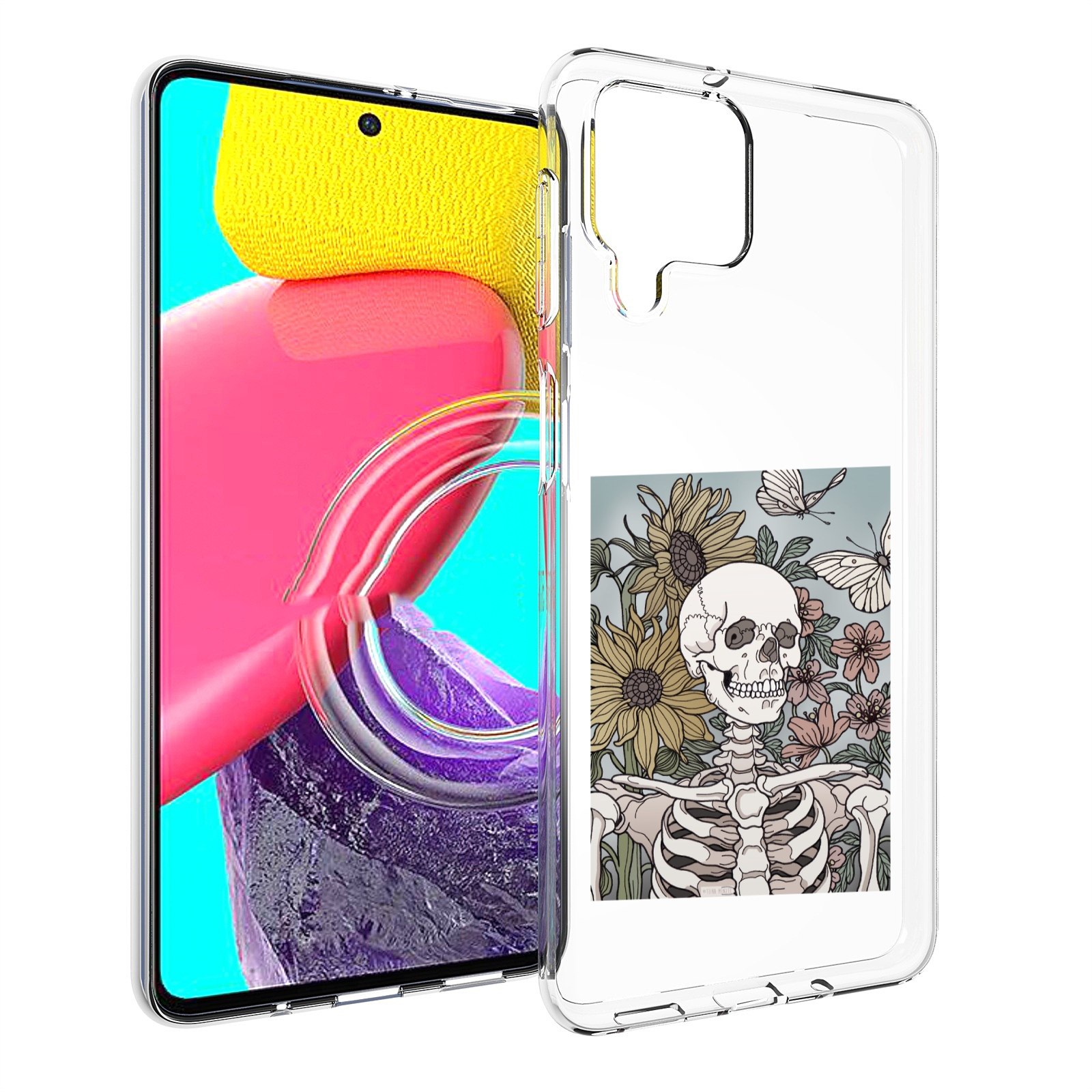

Чехол Mypads Скелетик С Подсолнухами Для Samsung Galaxy M53 (Sm-M536), Прозрачный, Tocco