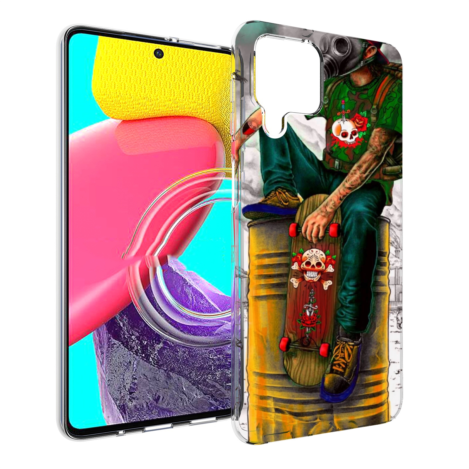 

Чехол Mypads Скейтер В Противогазе Для Samsung Galaxy M53 (Sm-M536), Прозрачный, Tocco