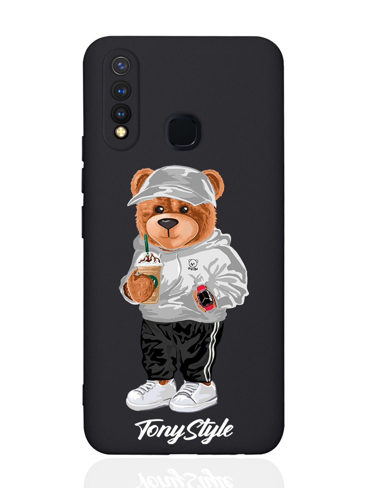 

Чехол Tony Style для Vivo Y19/U3 Tony Style с кофе черный, Серый;белый;черный