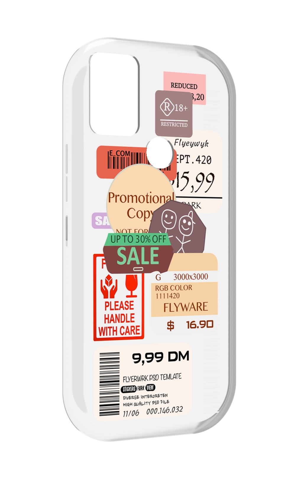 

Чехол MyPads скидочные-купоны-принт для UMIDIGI A9, Прозрачный, Tocco