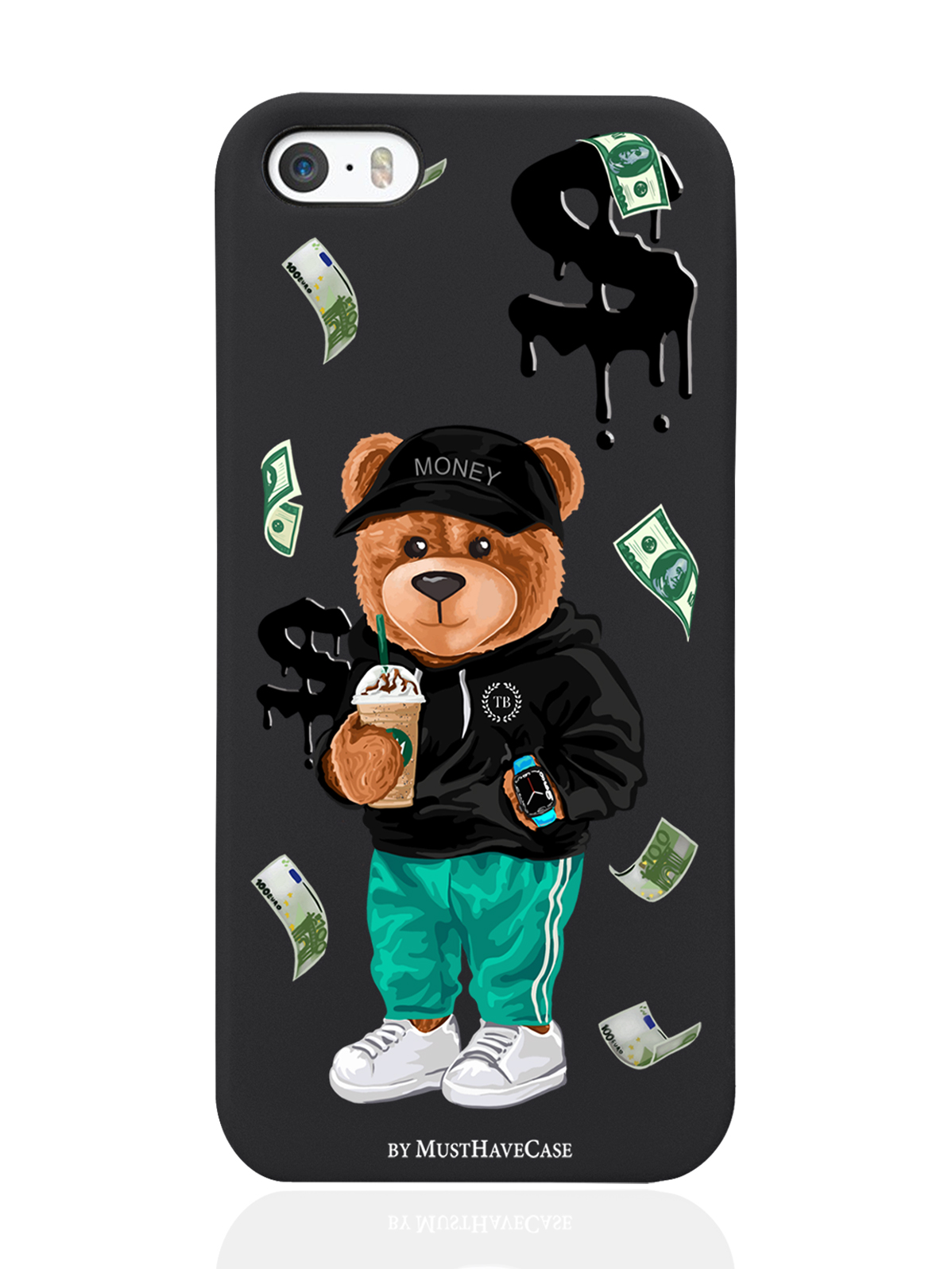 

Чехол MustHaveCase для iPhone 5/5s Tony Bear/ Мишка Тони черный, Черный;зеленый;коричневый