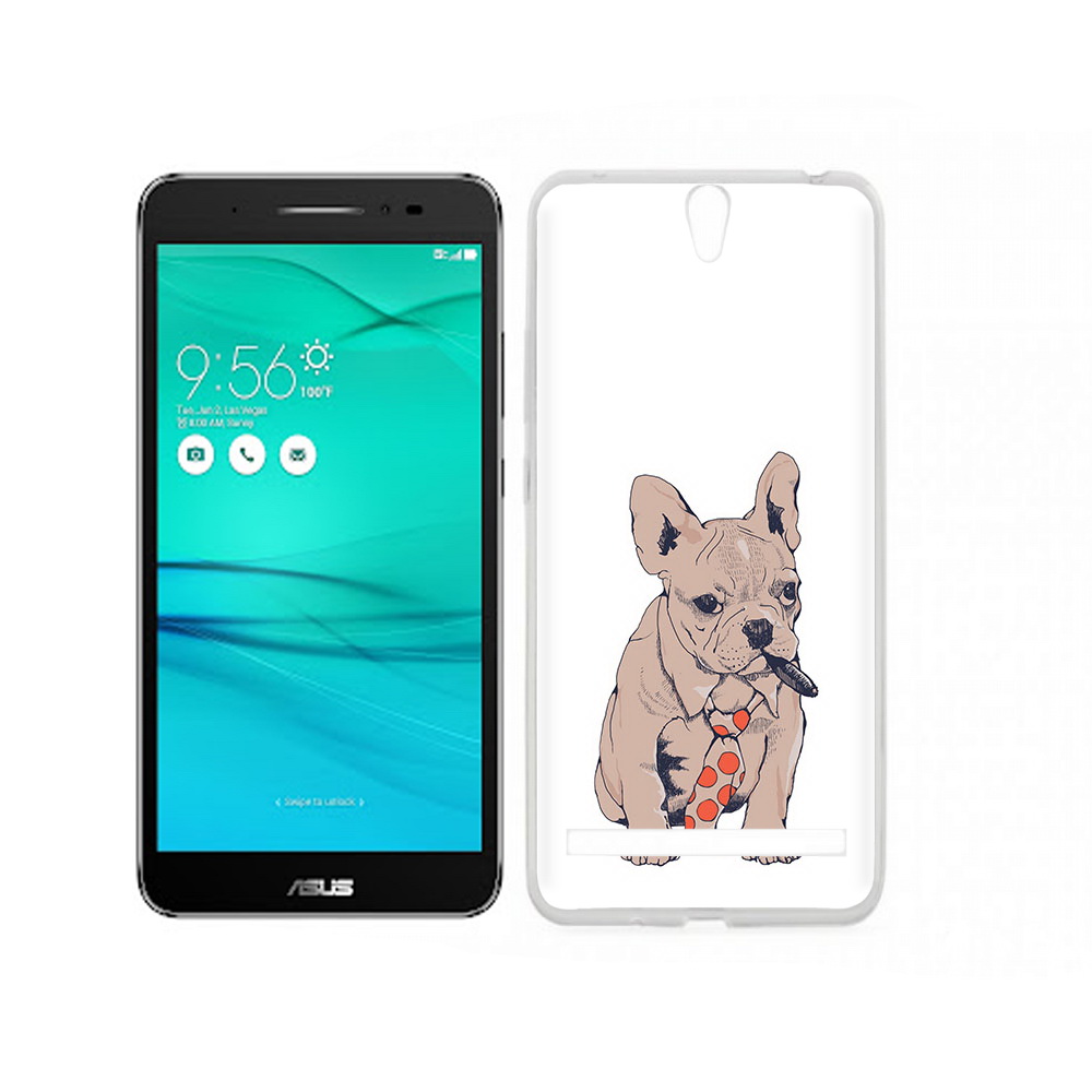 

Чехол MyPads Tocco для Asus ZenFone Go (ZB690KG) бульдог с сигарой, Прозрачный, Tocco