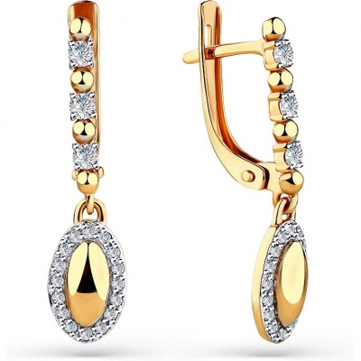 

Серьги из красного золота с 38 фианитами Master Brilliant 002-0373-0001-011, 002-0373-0001-011