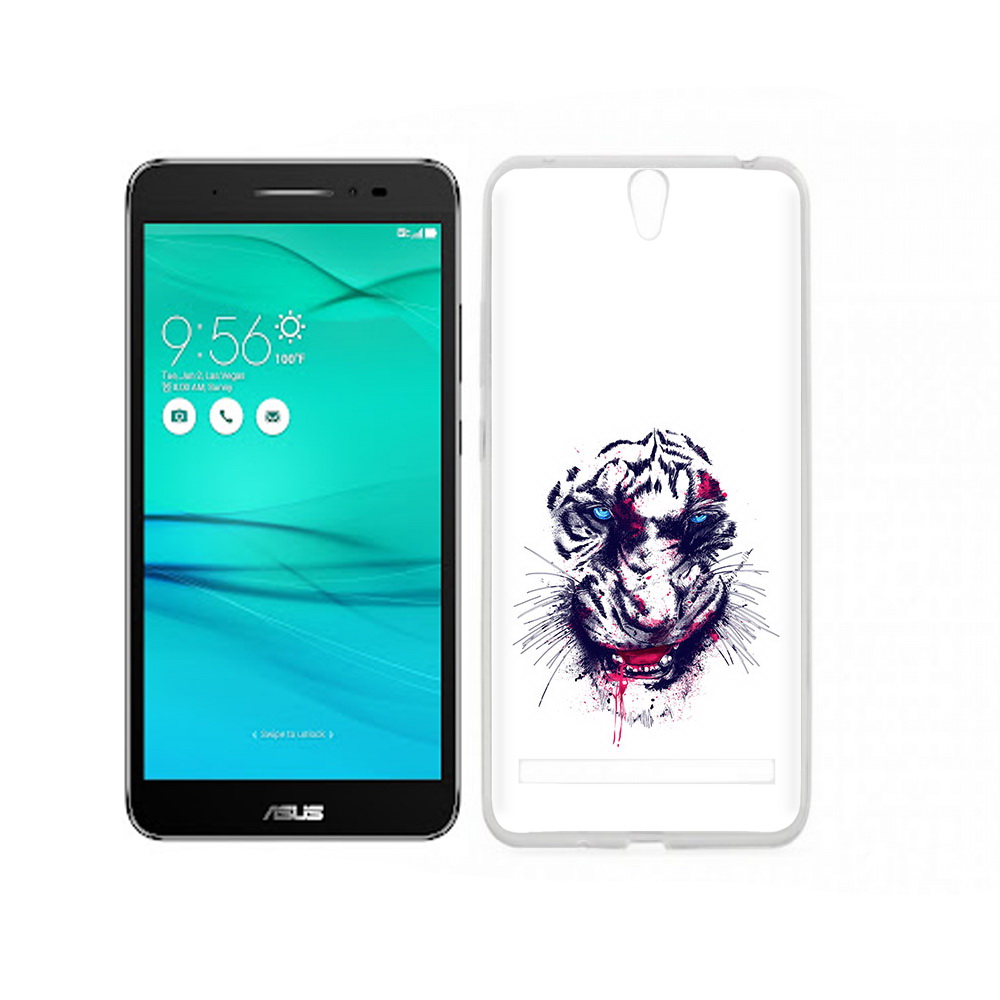 Чехол MyPads Tocco для Asus ZenFone Go (ZB690KG) безумный тигр