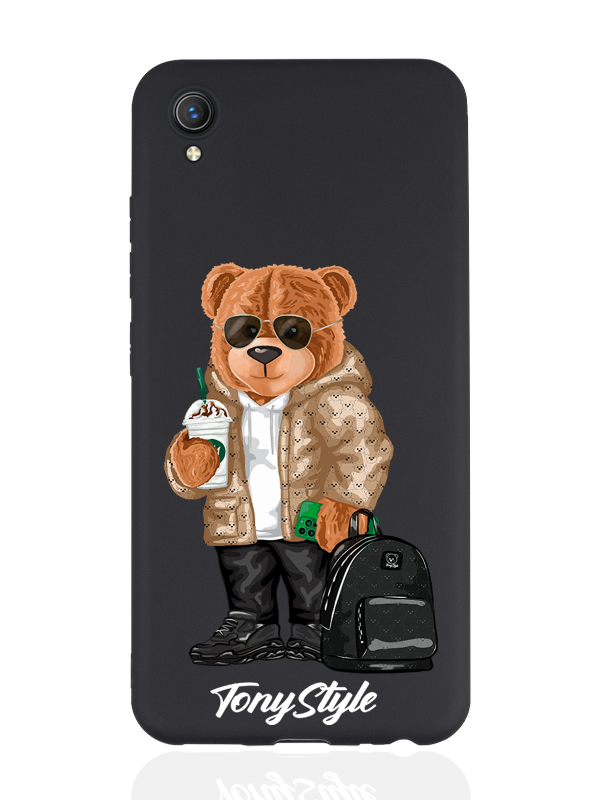 Чехол Tony Style для Vivo Y1S/Y91C Tony Style в очках черный