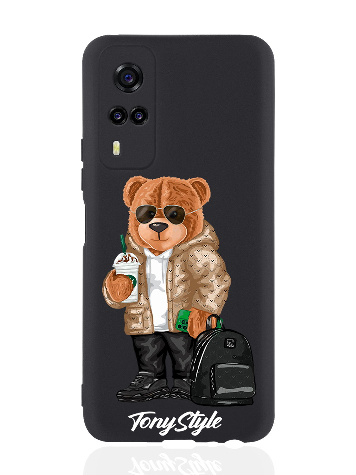 

Чехол Tony Style для Vivo Y31/Y53S Tony Style в очках черный, Коричневый;черный;белый