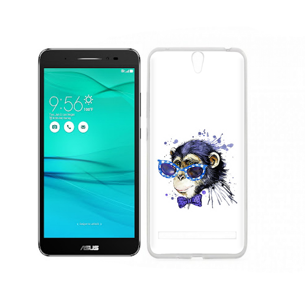 

Чехол MyPads Tocco для Asus ZenFone Go (ZB690KG) акварельная обезьяна, Прозрачный, Tocco