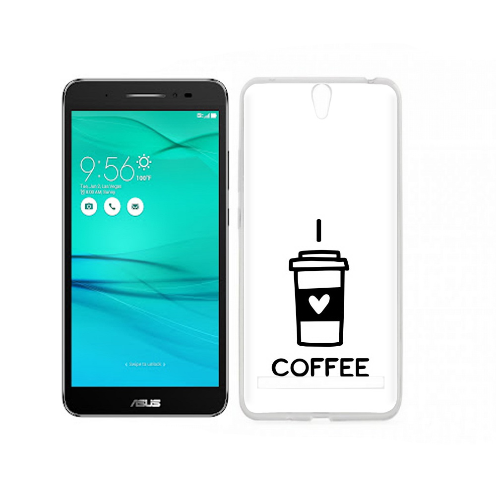 

Чехол MyPads Tocco для Asus ZenFone Go (ZB690KG) Я люблю кофе, Прозрачный, Tocco