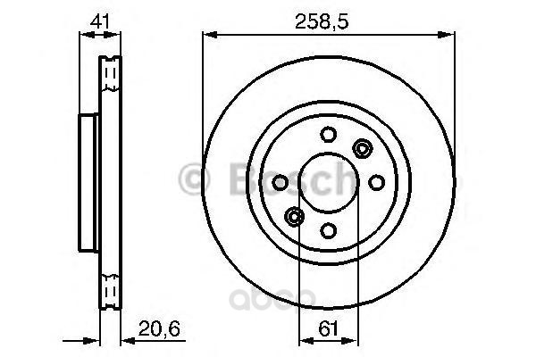 

BOSCH Диск торм. пер.вент.[259x20.6] 4 отв. RENAULT 19/Megane 1,4-2,0 8/95-5/99/Clio/Clio