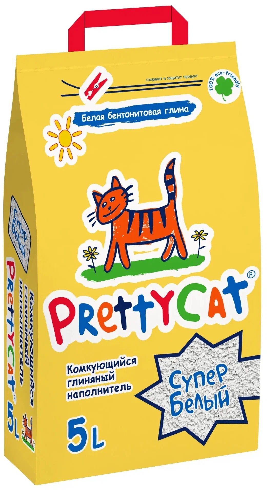 Наполнитель PrettyCat Супер белый бентонитовый, 5 л