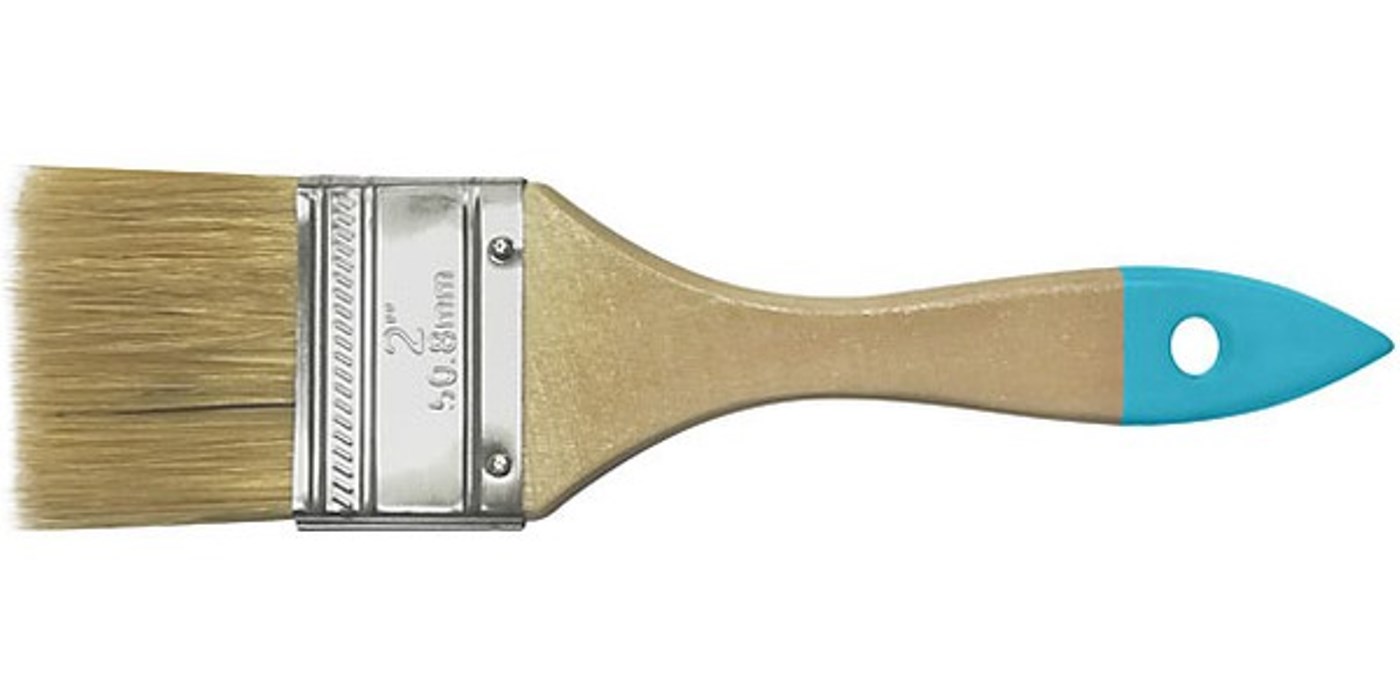 фото Кисть флейцевая, натур. cветлая щетина, деревянная ручка 1,5" (38 мм) mos
