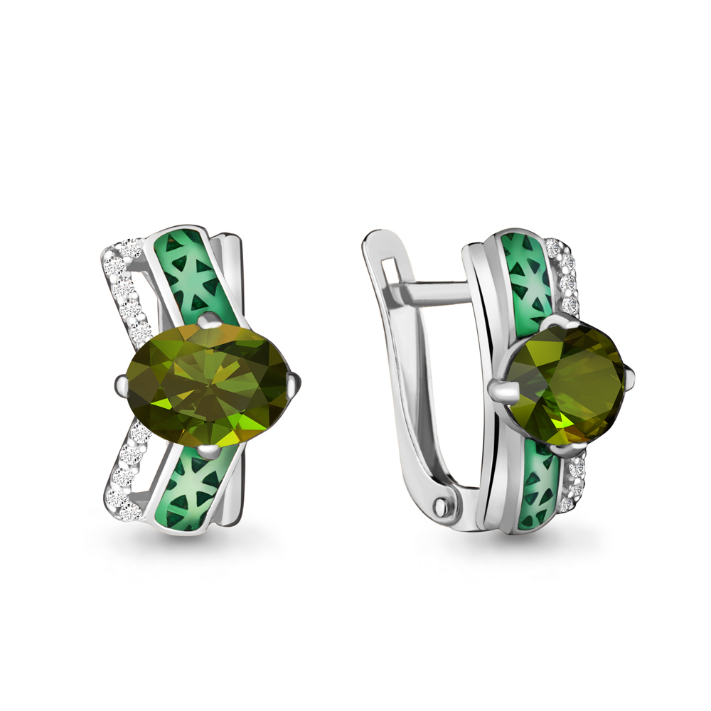 

Серьги из серебра с фианитом Aquamarine 4465019А_925_р, 4465019А_925_р