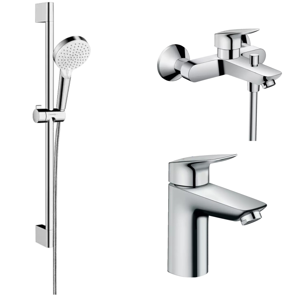 Готовый набор для ванны hansgrohe Logis с ручным душем Crometta HG-PR130, хром