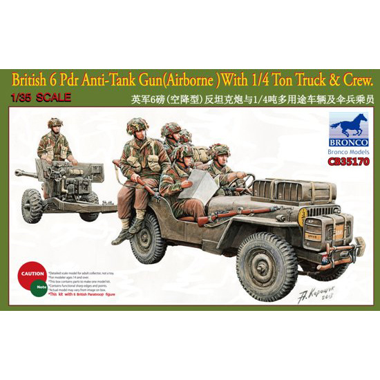 

Сборная модель Bronco 1/35 Британская противотанковая пушка с экипажем CB35170