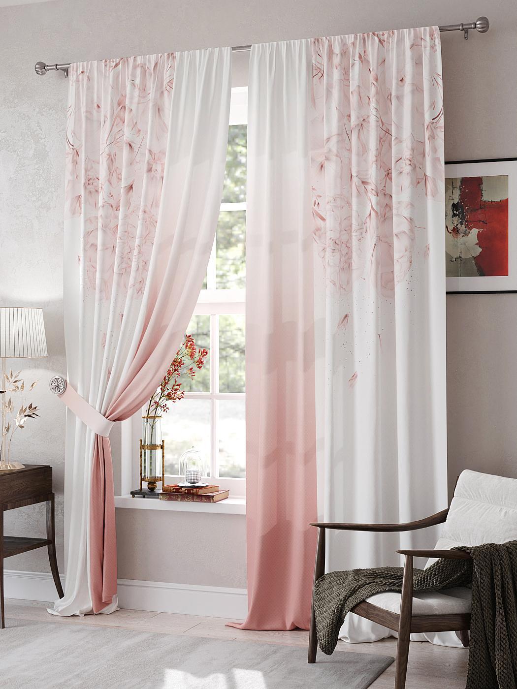 

Комплекты штор AT HOME Ренквелс (розовый) высота 270 см, ширина 150 см, Белый, 943117