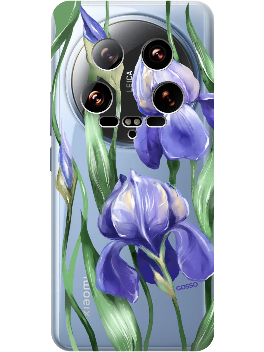 

Силиконовый чехол на Xiaomi 14 Ultra с принтом "Удивительные ирисы" прозрачный, Прозрачный;белый;синий, 781969921