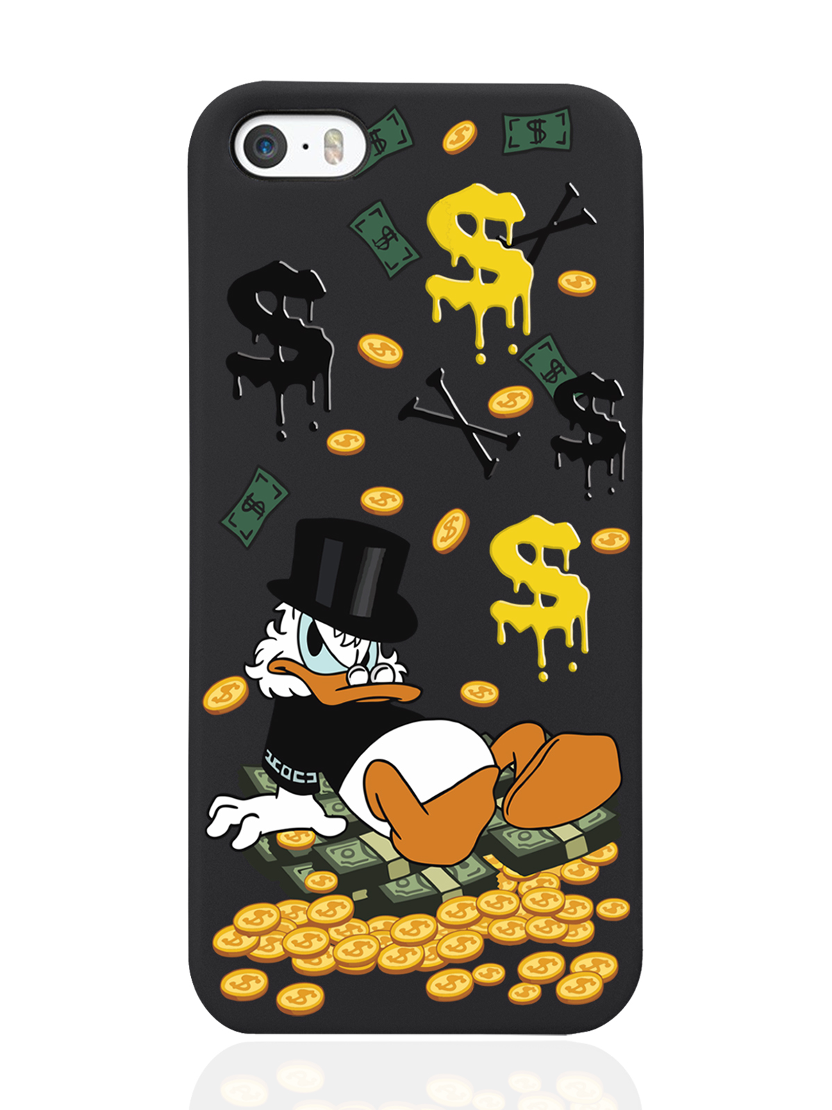 

Чехол MustHaveCase для iPhone 5/5s Богатенькая Утка черный, Черный;желтый