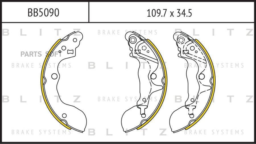 

Колодки тормозные барабанные () 1шт BLITZ BB5090