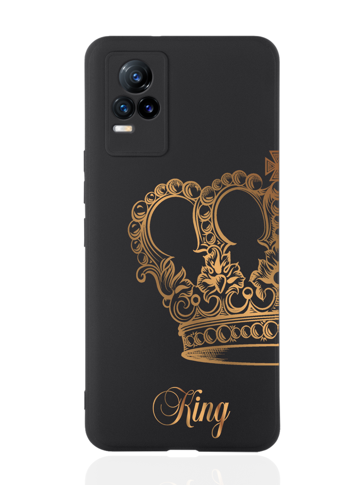 

Чехол MustHaveCase для Vivo V21e Парный чехол корона King черный, Черный;золотистый