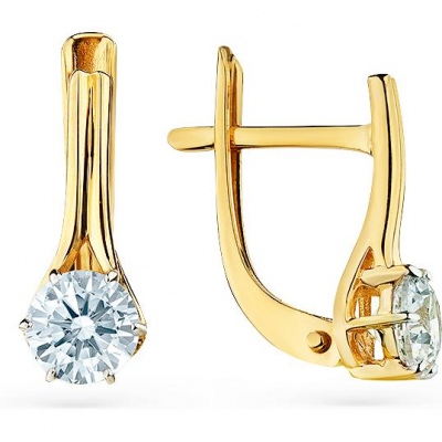 

Серьги из жёлтого золота с 2 фианитами Master Brilliant 002-0075-0001-021, 002-0075-0001-021