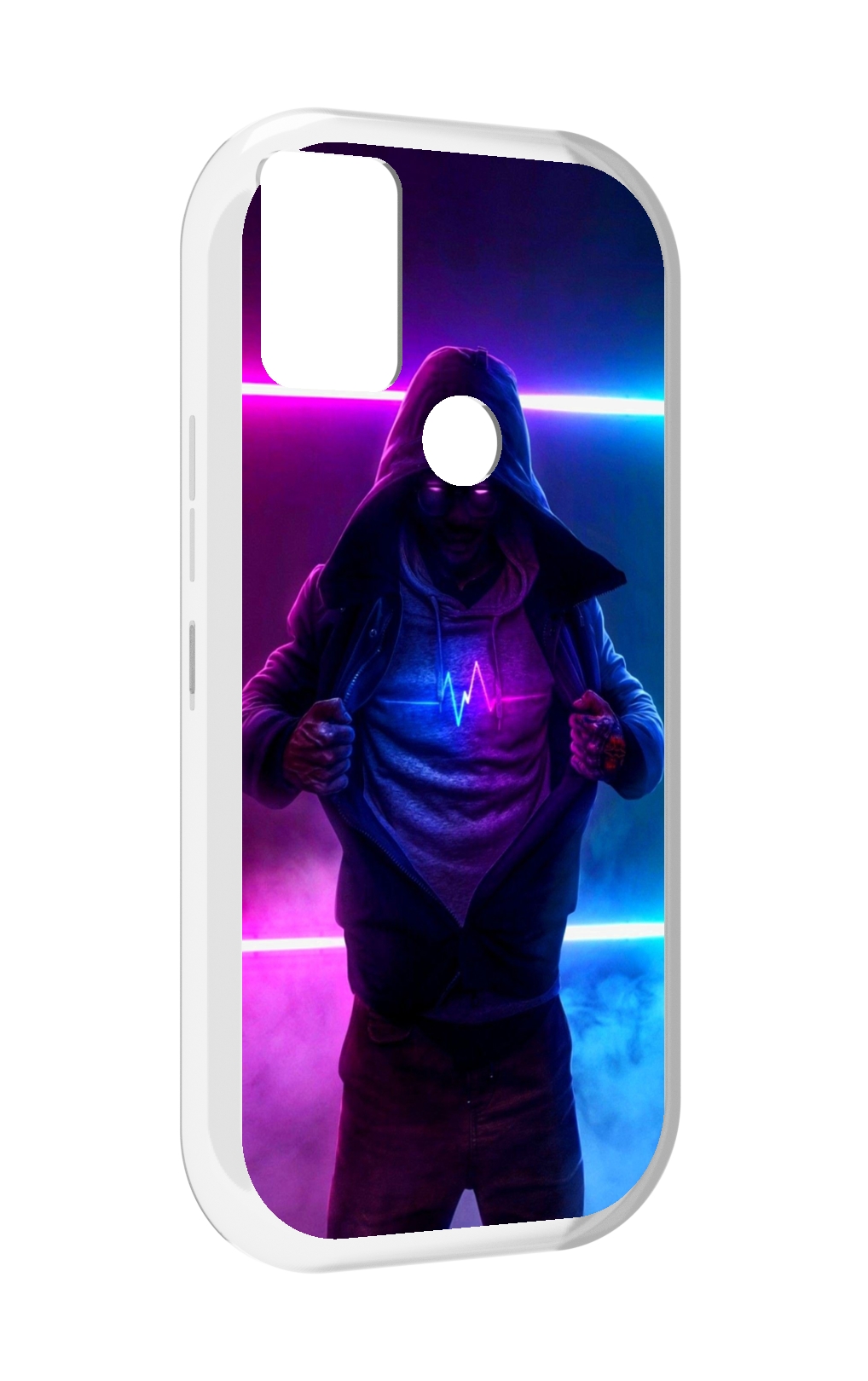

Чехол MyPads парень в капюшоне неоновый для UMIDIGI A9, Прозрачный, Tocco