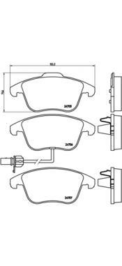 

Тормозные колодки brembo передние дисковые для Audi A4, A5 2007- P85113