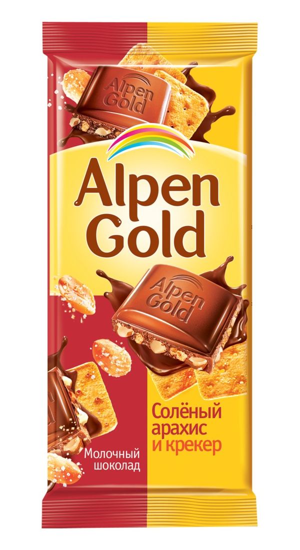 

Шоколад Alpen Gold молочный с соленым арахисом и крекером 80 г