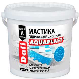 фото Мастика универсальная dali aquaplast 5кг гидроизоляционная, акриловая, голубая / дали аква