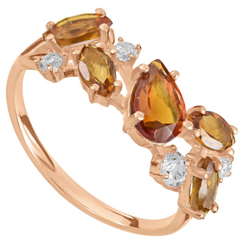 

Кольцо из серебра с цитрином р., LAZURIT-ONLINE 850102, 850102