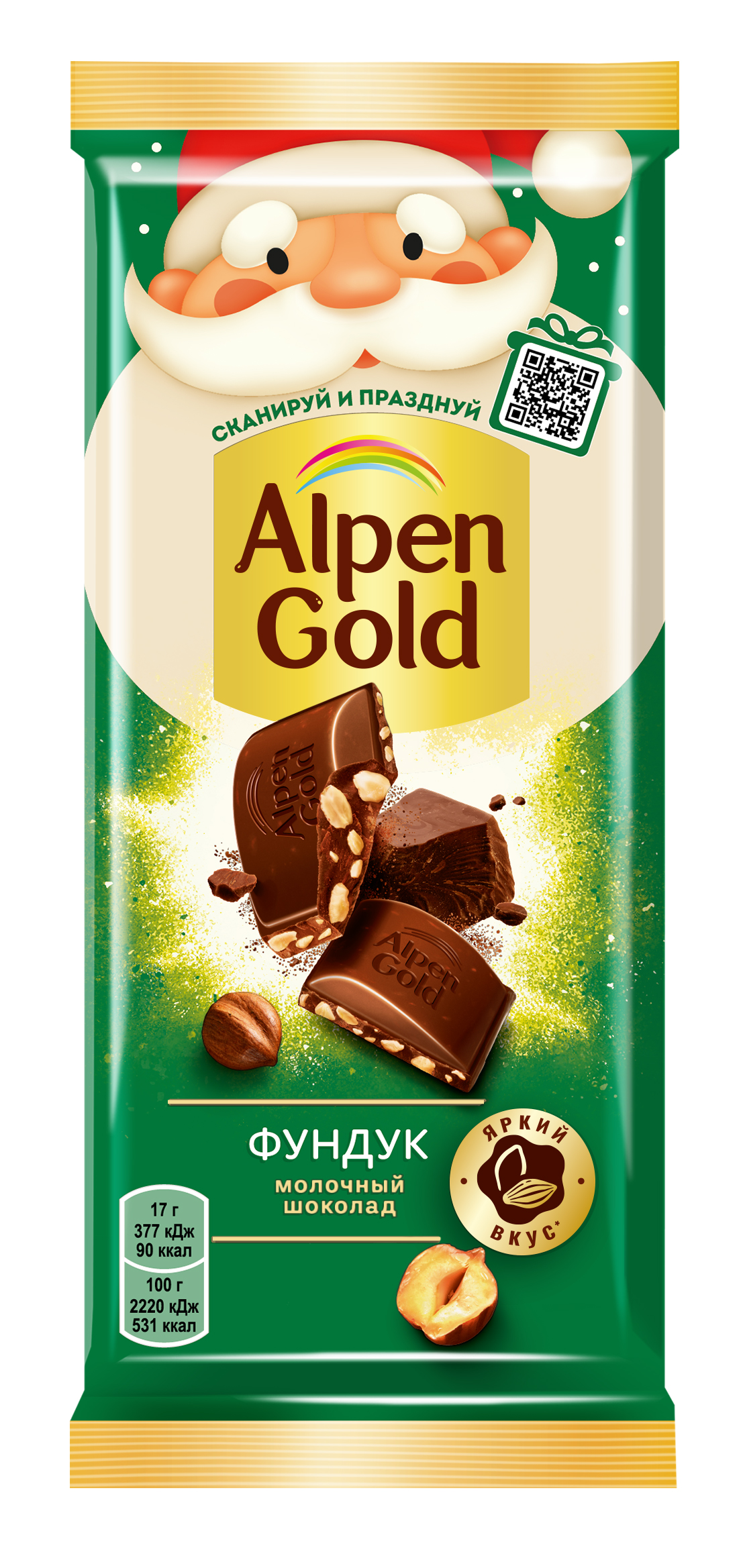 

Шоколад молочный Alpen Gold с фундуком, 80 г