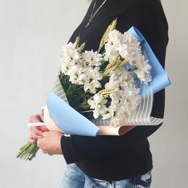 

Букет живых цветов, Талисман Флора, B0435, 60см