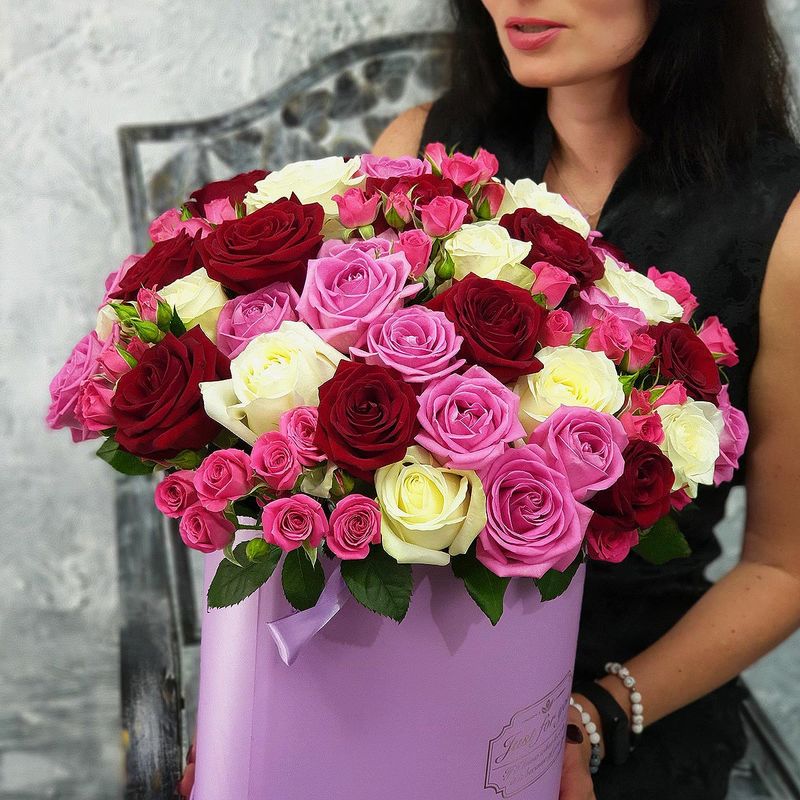 

Букет живых цветов, Талисман Флора, B0394, 48см