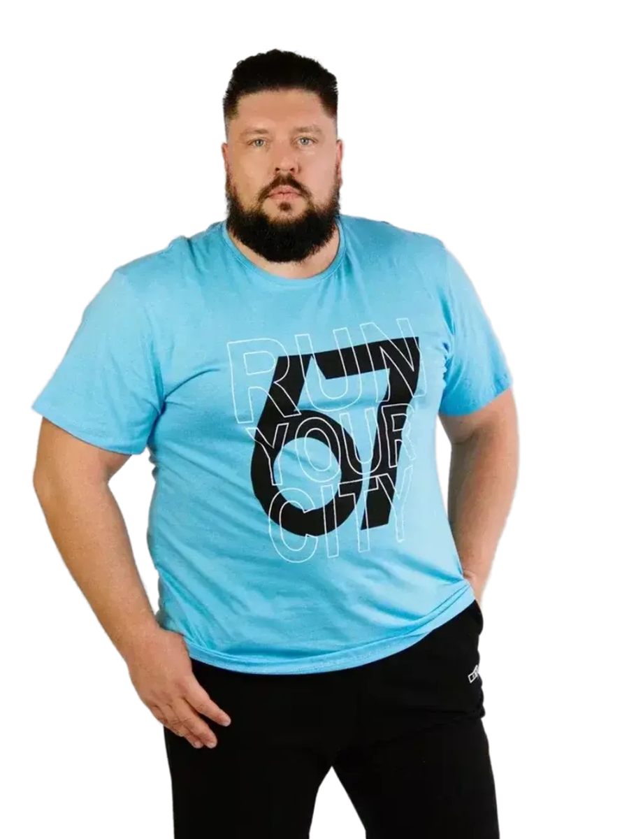 

Футболка мужская Ohana market 67 голубая 64 RU, 67