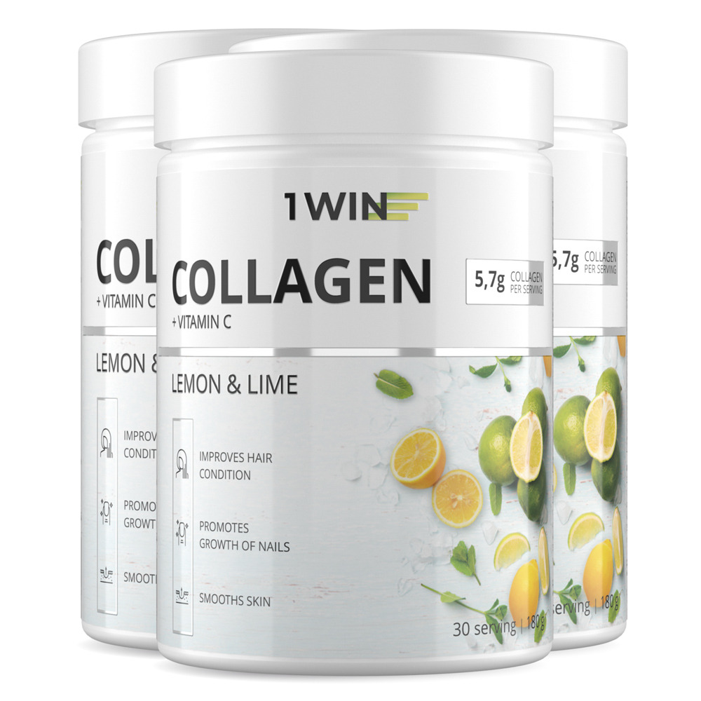 фото Набор 1win collagen + vitamin c, лимон-лайм, 180 г.