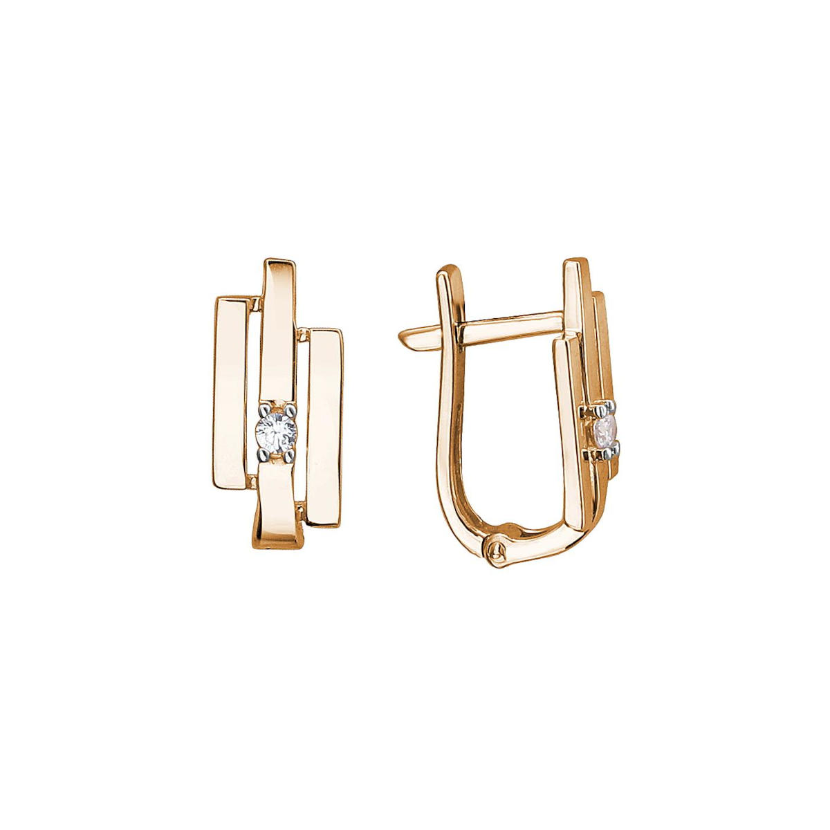 

Серьги из золота с фианитом Эстет 01С1112939, 01С1112939