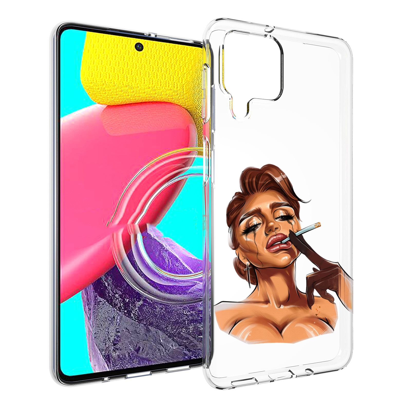 

Чехол Mypads Плачущая-Девушка-С-Сигаретой Женский Для Samsung Galaxy M53 (Sm-M536), Прозрачный, Tocco