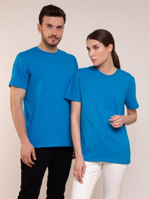 Футболка унисекс Uzcotton Premium голубая 6XL