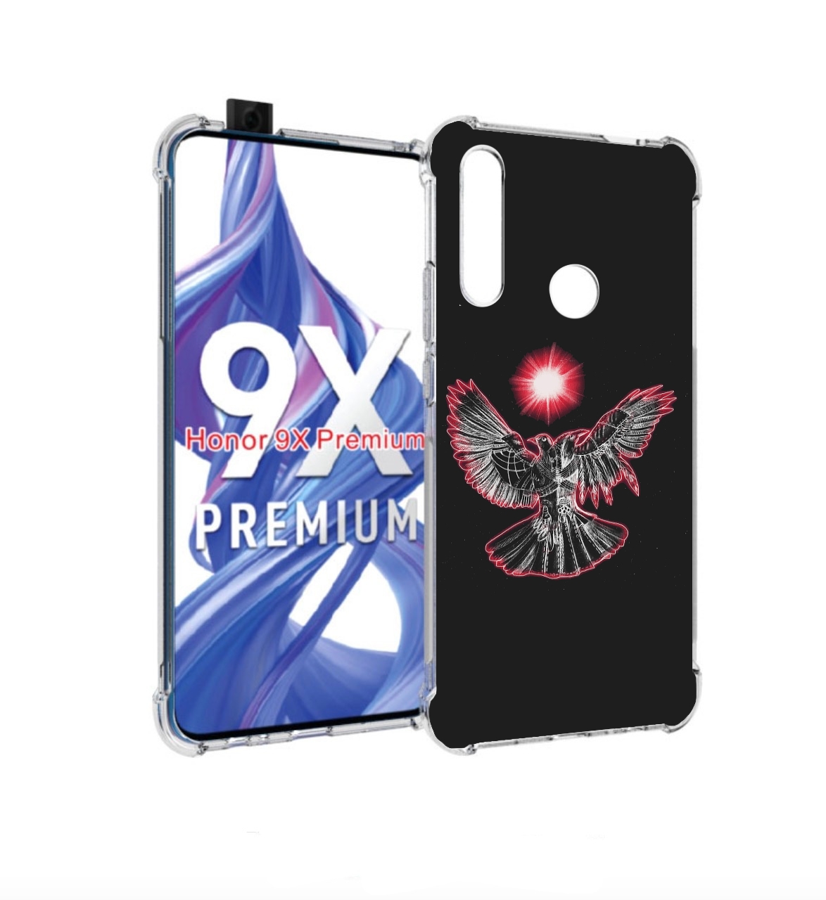 

Чехол бампер MyPads pyrokinesis валькирия для Honor 9X (STK-LX1), Прозрачный, Tocco