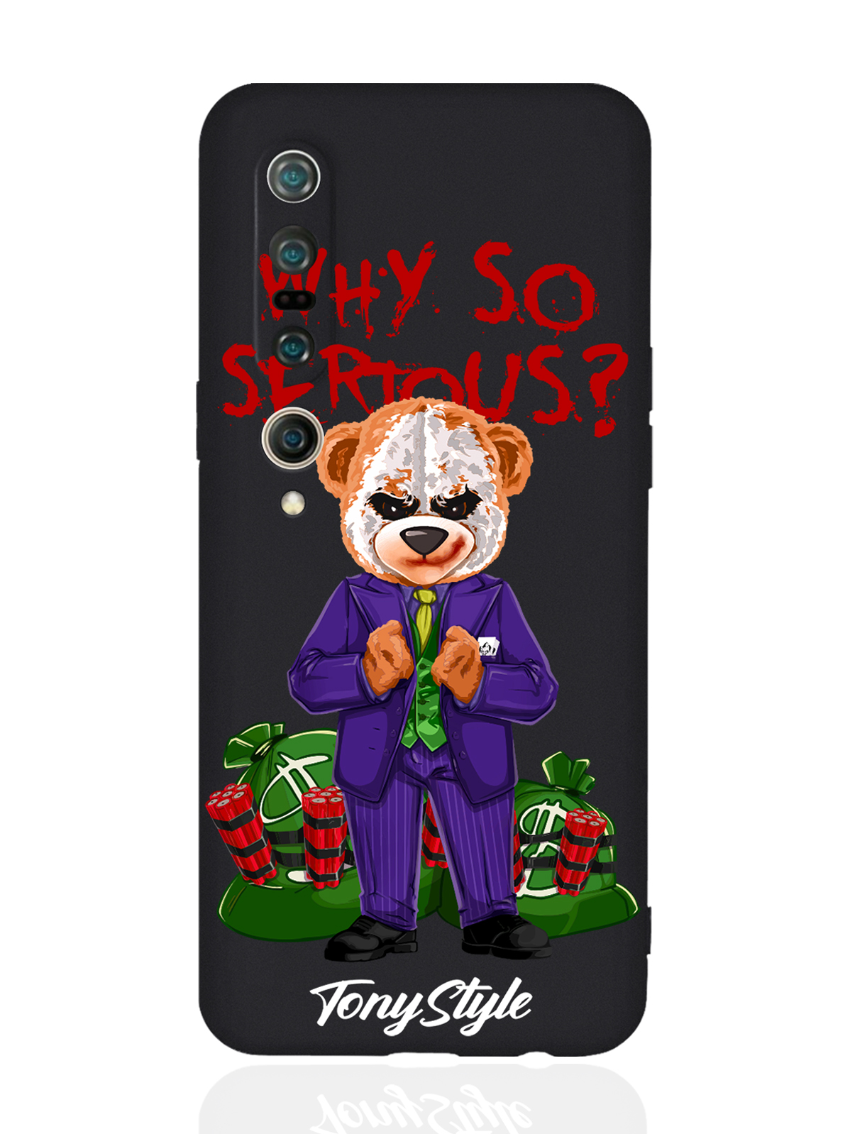 

Чехол Tony Style для Xiaomi Mi 10 Pro Tony Style Why so serious черный, Разноцветный