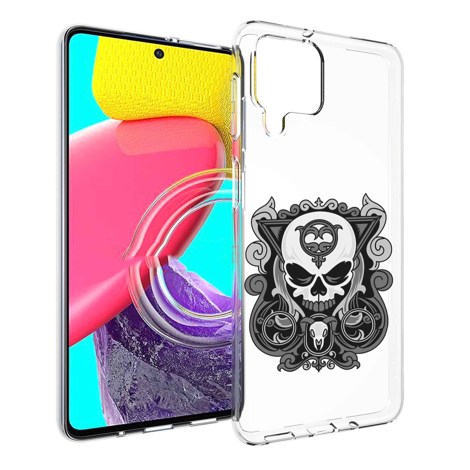 

Чехол Mypads Орнамент-На-Черепе Для Samsung Galaxy M53 (Sm-M536), Прозрачный, Tocco