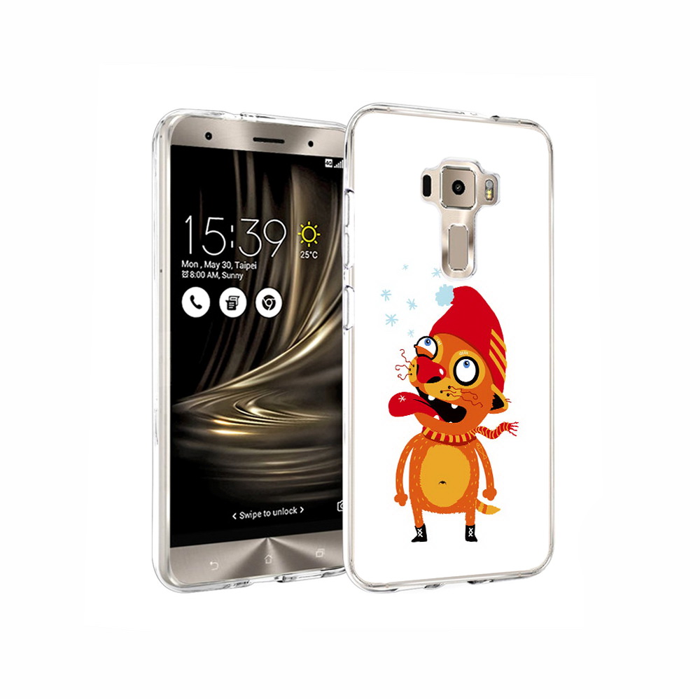 Чехол MyPads Tocco для Asus ZenFone 3 Зимний кот