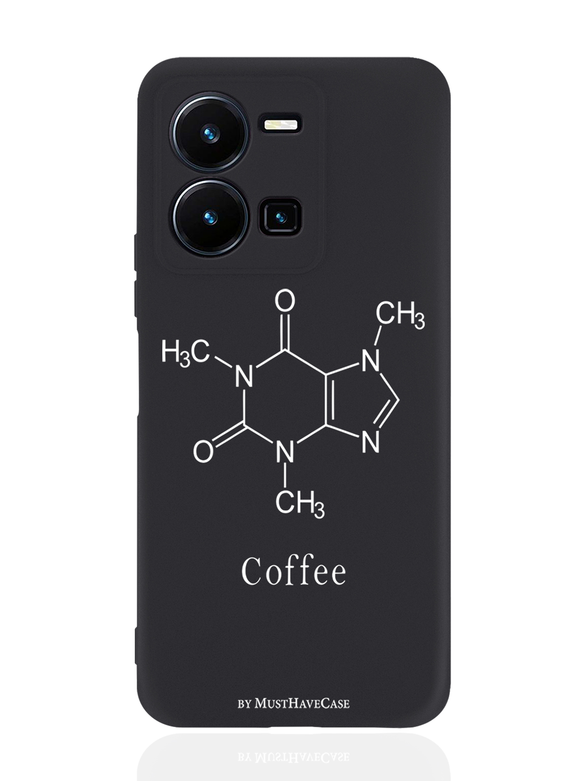 

Чехол MustHaveCase для Vivo Y35 Молекула кофе черный, Черный;белый