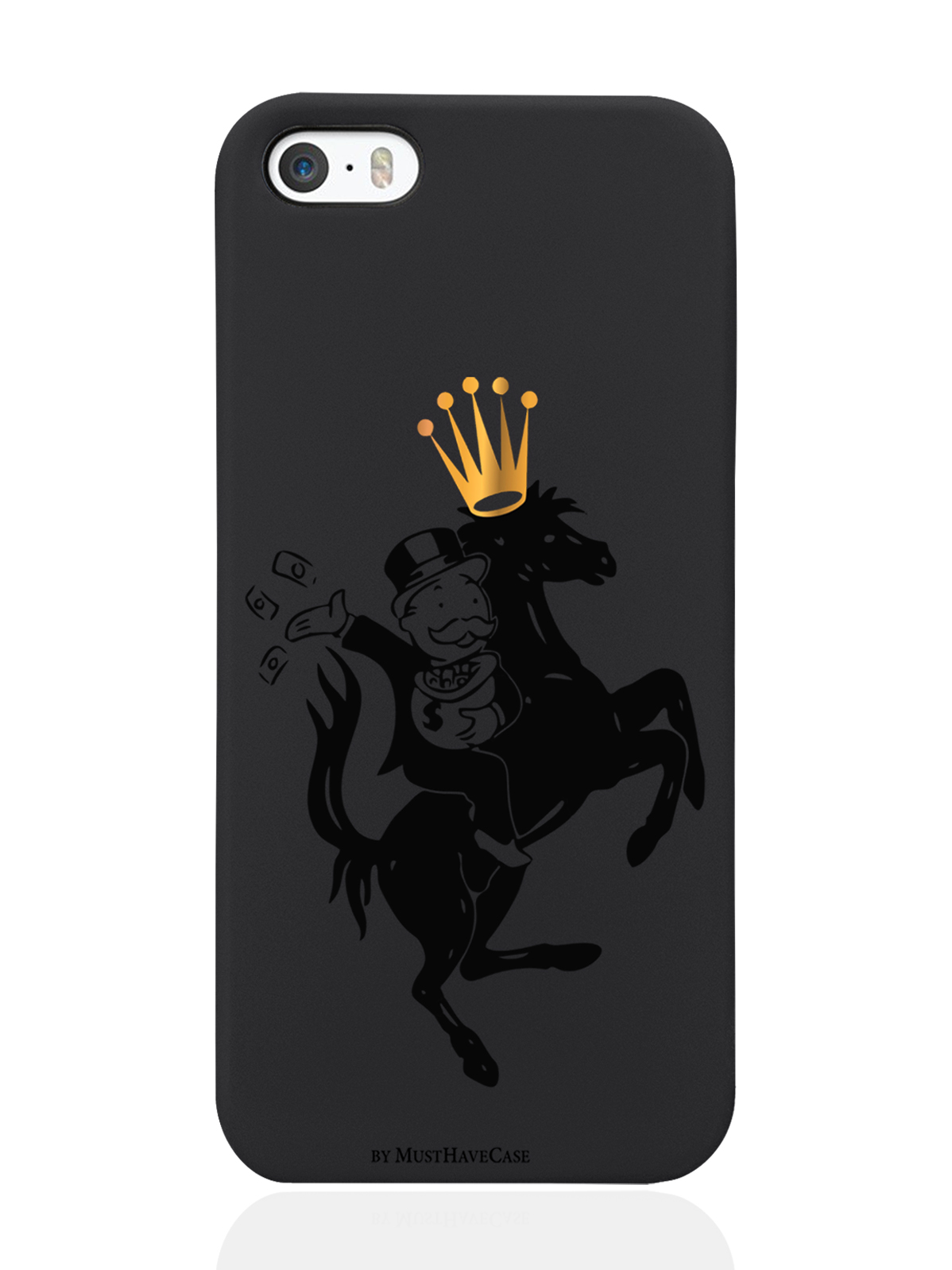

Чехол MustHaveCase для iPhone 5/5s Monopoly на коне черный, Черный;золотистый