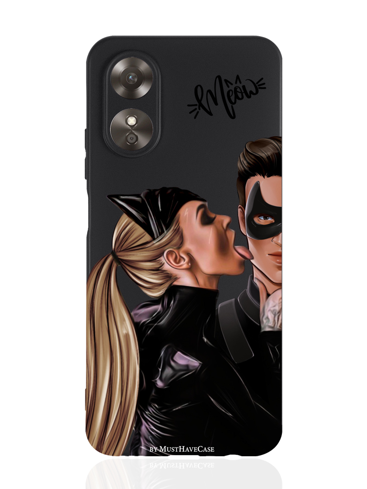 

Чехол MustHaveCase для Oppo A17 Кошечка с парнем черный, Коричневый;черный