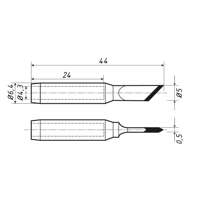 Жало REXANT для паяльника серии 900М, d 4.3 мм, тип «топорик», 5.0 мм, 5 шт.